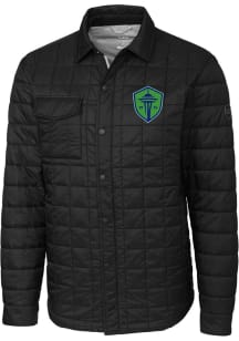 Cutter and Buck Seattle Sounders FC Mens Black Rainier PrimaLoft Outerwear Lined Jacket