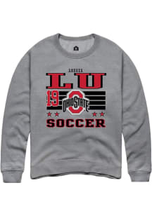 Andrea Lu Ohio State Buckeyes Mens Grey NIL Striped Player Crew