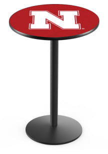Nebraska Cornhuskers Black Round Base Pub Table