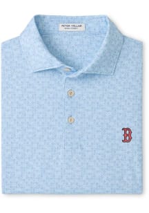 Peter Millar Boston Red Sox Mens Light Blue Bases Loaded Short Sleeve Fashion Polo