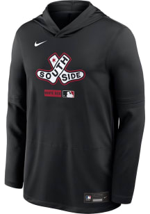 Nike Chicago White Sox Mens Black Authentic Collection City Connect Long Sleeve Lightweight Hoodie
