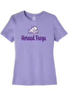 Summit Sportswear TCU Horned Frogs Womens Lavender Rhinestone Short Sleeve T-Shirt