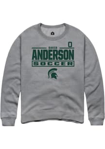 David Anderson Michigan State Spartans Mens Graphite NIL Stacked Box Player Crew