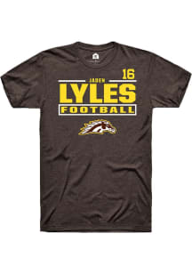 Jaden Lyles Western Michigan Broncos Brown Football NIL Stacked Box Short Sleeve Player T Shirt