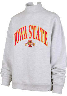 47 Iowa State Cyclones Womens Ash Vantage Mock Crew Sweatshirt