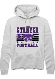 Brad Stanyer K-State Wildcats Mens White Football NIL Striped Player Hood