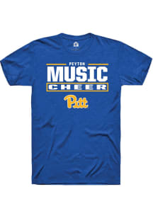 Peyton Music Pitt Panthers Blue NIL Stacked Box Short Sleeve Player T Shirt