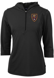 Cutter and Buck Real Salt Lake Womens Black Virtue Eco Pique Hooded Sweatshirt