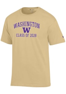 Champion Washington Huskies Gold Font Class of 2028 Jersey Short Sleeve T Shirt