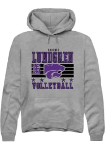 Cadence Lundgren K-State Wildcats Mens Grey NIL Striped Player Hood