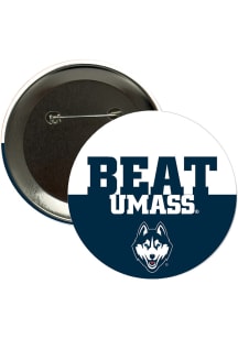 UConn Huskies BEAT UMass 3in Button - Navy Blue