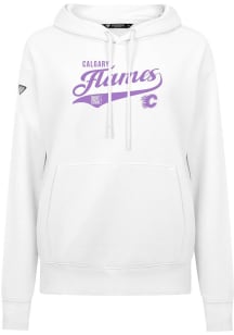 Levelwear Calgary Flames Womens White Adorn Glide Hooded Sweatshirt