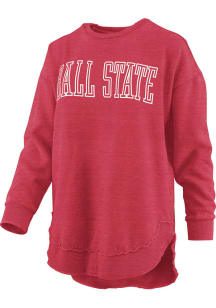 Pressbox Ball State Cardinals Womens Cardinal Super Block Hooded Sweatshirt