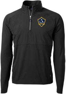Cutter and Buck LA Galaxy Mens Black Adapt Eco Hybrid Long Sleeve Qtr Zip Pullover