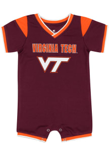 Colosseum Virginia Tech Hokies Baby Maroon All Day Short Sleeve One Piece