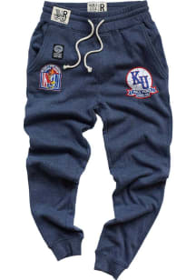 Paul Pierce  Roots of Fight Kansas Jayhawks Mens Navy Blue Throwback Anniversary Basketball Sweatp..