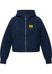 lululemon Michigan Wolverines Womens Navy Blue Oversized Long Sleeve Full Zip Jacket