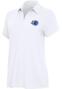 Antigua Orlando Magic Womens White Era Short Sleeve Polo Shirt