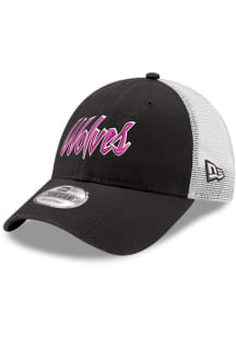 New Era Minnesota Timberwolves City Edition 9FORTY Trucker Adjustable Hat - Black