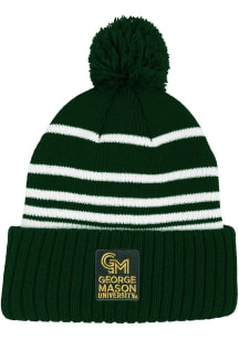 LogoFit George Mason University Green Maverick Striped Pom Mens Knit Hat