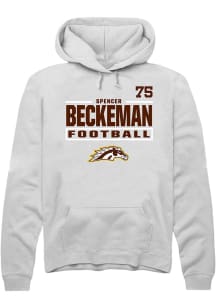 Spencer Beckeman Western Michigan Broncos Mens White Football NIL Stacked Box Player Hood