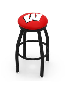 Wisconsin Badgers Black Pub Stool - Black