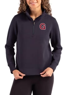 Cutter and Buck Gonzaga Bulldogs Womens Navy Blue Vault Roam Qtr Zip