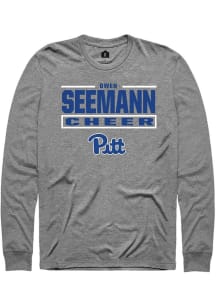 Owen Seemann Pitt Panthers Graphite NIL Stacked Box Long Sleeve Player T Shirt