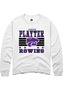 Kiersten Playter K-State Wildcats Mens White NIL Striped Player Crew
