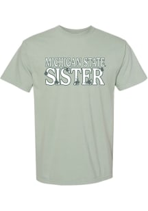 Summit Sportswear Michigan State Spartans Womens Green Floral Sister Short Sleeve T-Shirt