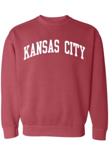Summit Sportswear Kansas City Womens Crimson Wordmark Crew Sweatshirt
