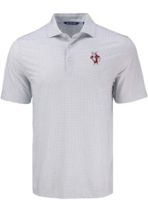 Cutter and Buck Indiana Hoosiers Mens White Pike Diamond Dot Short Sleeve Polo