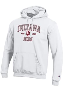 Champion Indiana Hoosiers Mens White EST Date Mom Powerblend Long Sleeve Hoodie