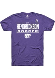 Lily Hendrickson K-State Wildcats Purple NIL Stacked Box Short Sleeve Player T Shirt