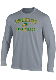 Under Armour North Dakota State Bison Grey Basketball Performance Long Sleeve T Shirt