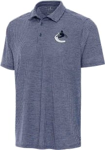 Antigua Vancouver Canucks Mens Navy Blue Replica Short Sleeve Polo