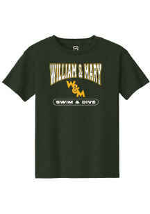 Summit Sportswear William & Mary Tribe Youth Green Swimming Short Sleeve T-Shirt
