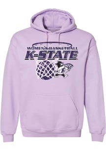 K-State Wildcats Mens Lavender Willie Womens Basketball Net Long Sleeve Hoodie