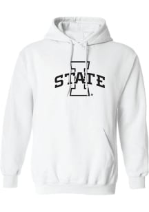 Iowa State Cyclones Mens White Tonal Primary Team Logo Long Sleeve Hoodie