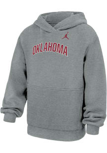 Nike Oklahoma Sooners Youth Grey Primary Logo JM Long Sleeve Hoodie