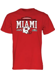 Blue 84 Miami RedHawks Red 2025 MAC Football Championship Bound Short Sleeve T Shirt