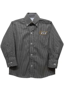 Vive La Fete VCU Rams Toddler Black Gingham Long Sleeve Polo