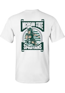 Michigan State Spartans Youth White Sparty Playing Football Short Sleeve T-Shirt