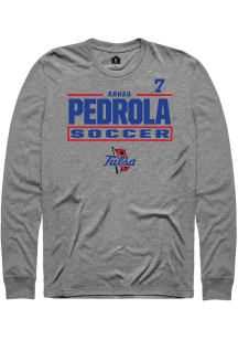Arnau Pedrola Tulsa Golden Hurricane Graphite NIL Stacked Box Long Sleeve Player T Shirt