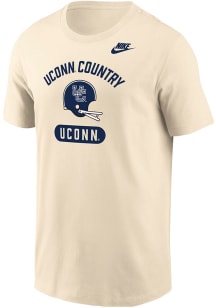 Nike UConn Huskies Natural Football Football Helmet Core Short Sleeve T Shirt