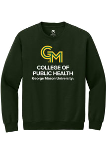 Summit Sportswear George Mason University Mens Green College of Public Health Long Sleeve Crew Swe..