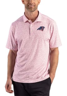 Cutter and Buck Carolina Panthers Mens Red Americana Fern Short Sleeve Polo