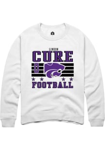Linkon Cure K-State Wildcats Mens White Football NIL Striped Player Crew