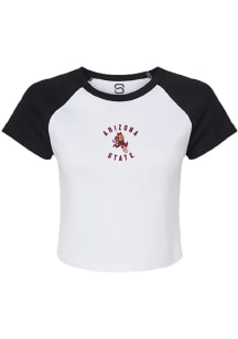 Summit Sportswear Arizona State Sun Devils Womens White Phoebe Micro Rib Short Sleeve T-Shirt