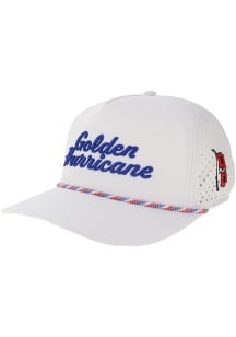 Tulsa Golden Hurricane Rope Stacked Script Cut Above Adjustable Hat - White